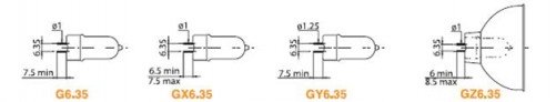 Tungsten Halogen Extra Low Voltage G6... lamp bases image